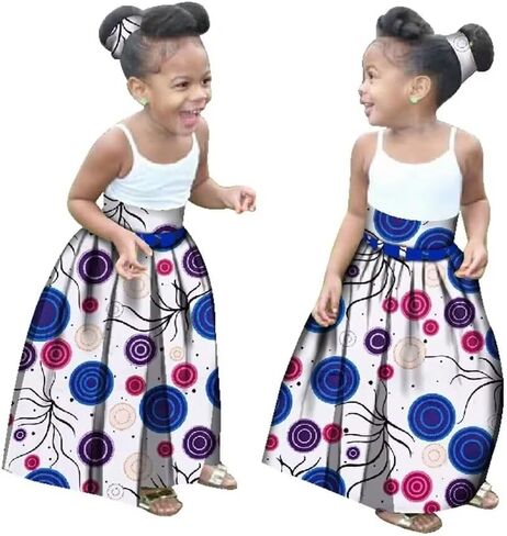 XIAOHUAGUA Little Girl’s African Wax Print Skirts Bohemian Ankara High Waist Long Skirt for Kids Girls Kente Clothes 7-12T in Saudi Arabia