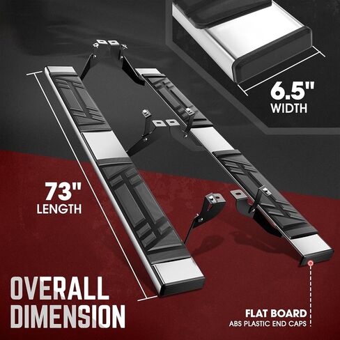 DNA MOTORING 6.5" Running Boards Side Steps Compatible with 1999-2013 Chevy Silverado/Sierra 1500 Extended Cab, 1999-2014 Silverado/Sierra 2500 Extended Cab, STEPB-U-CS99-T1-E in Saudi Arabia