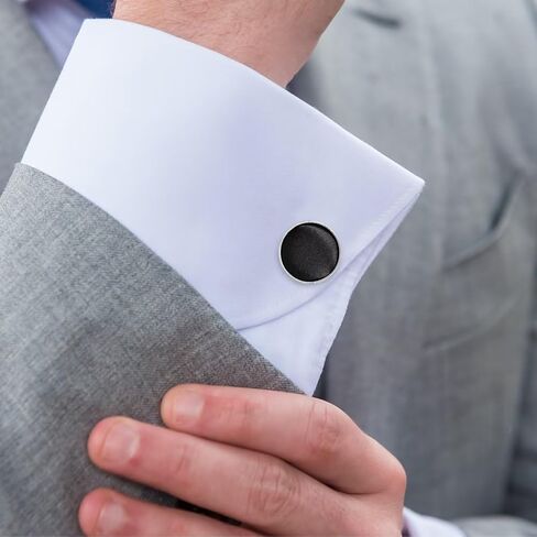 Classic Round Cufflinks for Men, Multi Colors, Silky Tuxedo Shirt Cuff Links for Wedding, Business, Prom in Kuwait
