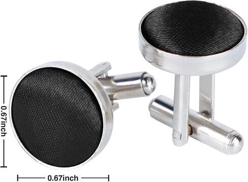 Classic Round Cufflinks for Men, Multi Colors, Silky Tuxedo Shirt Cuff Links for Wedding, Business, Prom in Kuwait