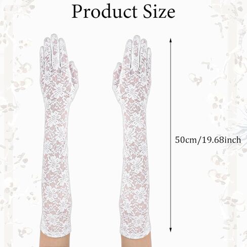 Women's Long Lace Gloves Tea Party Gloves Elegant Formal Gloves Bridal Gloves for Wedding Cocktail Party Opera Performance in Saudi Arabia