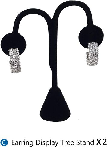 MOOCA 9 Pcs Jewelry Display Set, Necklace Display Bust, Bracelet Holder Stand, Earring Organizer, Ring Holder Stand for Showcase and Store, Black Velvet in Kuwait