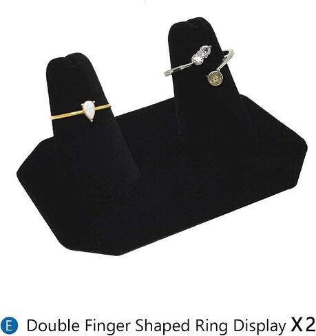MOOCA 9 Pcs Jewelry Display Set, Necklace Display Bust, Bracelet Holder Stand, Earring Organizer, Ring Holder Stand for Showcase and Store, Black Velvet in Kuwait