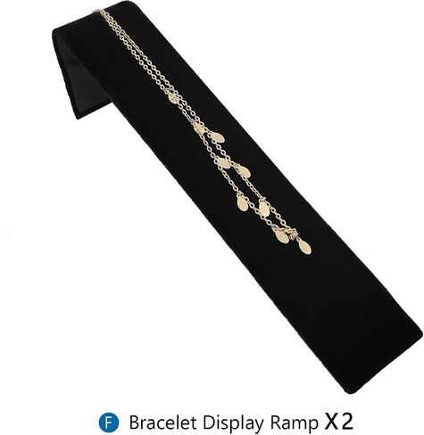 MOOCA 9 Pcs Jewelry Display Set, Necklace Display Bust, Bracelet Holder Stand, Earring Organizer, Ring Holder Stand for Showcase and Store, Black Velvet in Kuwait