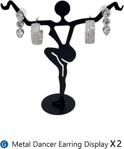 MOOCA 9 Pcs Jewelry Display Set, Necklace Display Bust, Bracelet Holder Stand, Earring Organizer, Ring Holder Stand for Showcase and Store, Black Velvet in Kuwait