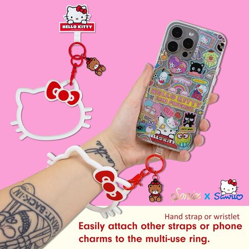 سوار سوارس سوريو Sanrio للهاتف ، معصم الحرف السيليكون - سوار حلقة مفتاح قابلة للفصل مع علامة تبويب Tether ، التوافق العالمي | مرحبا كيتي in Kuwait
