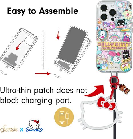 سوار سوارس سوريو Sanrio للهاتف ، معصم الحرف السيليكون - سوار حلقة مفتاح قابلة للفصل مع علامة تبويب Tether ، التوافق العالمي | مرحبا كيتي in Kuwait