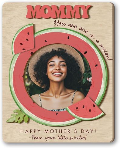 Mom Magnetic Picture Frame for Fridge, 4" Wooden Magnetic Picture Frame, for Mom, Mommy, Auntie, Grandma, Picture Magnets for Refrigerator, Rainbow You Make Me Happy in Kuwait