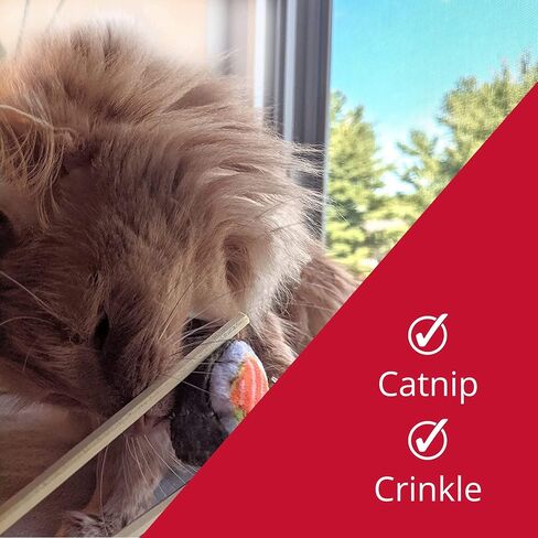 Huxley & Kent Cat Toy | Strawberry Donut | Strong Catnip Filled Cat Toy | Soft Plush Kitty Toy with Catnip and Crinkle | Kittybelles in Kuwait