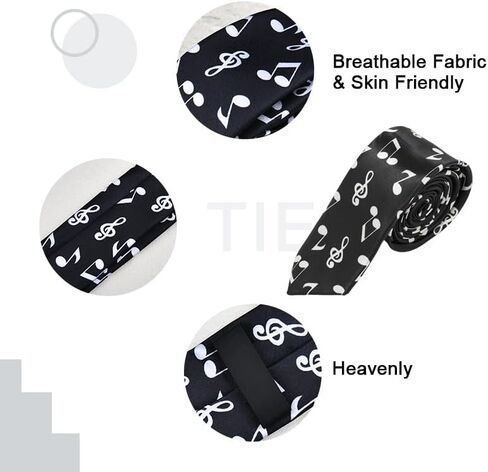 Musical Note Neckties for Men Husband Friends Music Lovers Gifts for Men Son Brother in Kuwait