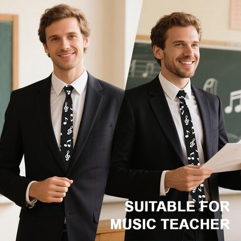 Musical Note Neckties for Men Husband Friends Music Lovers Gifts for Men Son Brother in Kuwait