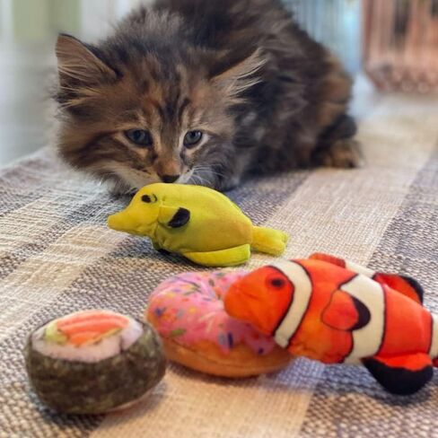 Huxley & Kent Cat Toy | Strawberry Donut | Strong Catnip Filled Cat Toy | Soft Plush Kitty Toy with Catnip and Crinkle | Kittybelles in Kuwait