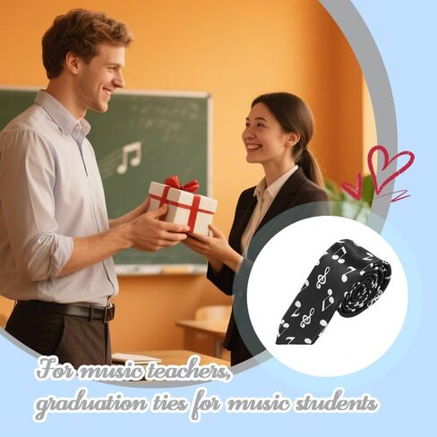 Musical Note Neckties for Men Husband Friends Music Lovers Gifts for Men Son Brother in Kuwait