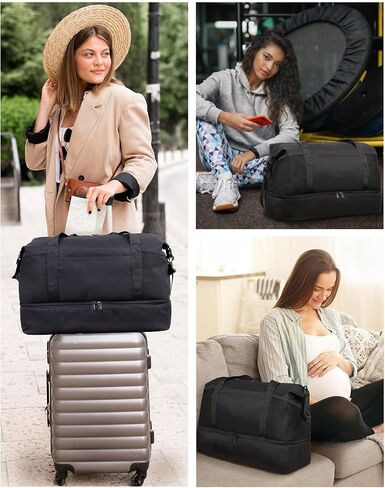 Wandering Nature For Spirit Airlines Personal Item Bag 18x14x8 Travel Duffel Bag Underseat Carry on Luggage with Shoe Compartment Wet Pocke Toiletry Pouch for Women Men Patent Pending in Kuwait