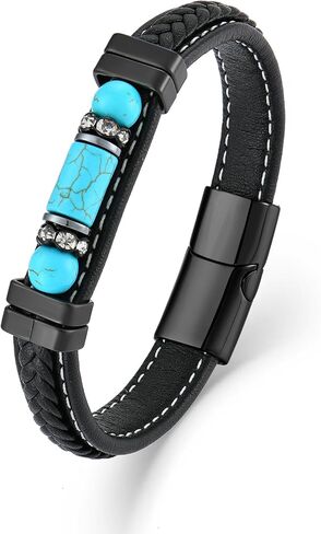 Turquoise Bracelet for Men Leather Men Bracelet in Kuwait