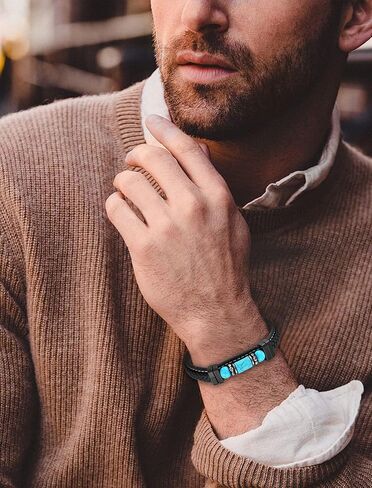 Turquoise Bracelet for Men Leather Men Bracelet in Kuwait