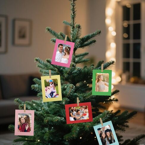 50 Pack Paper Picture Frame, White Cardboard Frames,Paper Frames 4x6, Photo Holder with Wooden Clips and String for Wall Decor and Party Supplies in Saudi Arabia