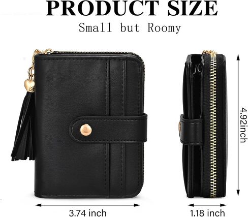 oscaurt Wallet Women Small RFID Blocking Bifold Credit Card Wallets with ID Window and Tassel Zipper Coin Pocket Ladies Wallet in Kuwait