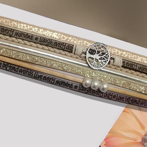 Inspirational Tree of Life Leather Bracelets for Women,Jewelry for Girlfriend Wife Mom from Daughter meaningful gift Holiday gifts in Kuwait