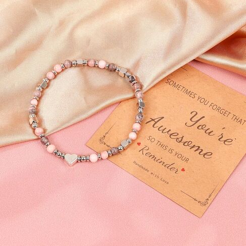 Tiny Natural Stone Beaded Bracelets for Women Sometimes You Forget You're Awesome Inspirational Gifts Bracelets Mothers Day Graduation Christmas Birthday Gifts for Mom Friend Sister in Saudi Arabia
