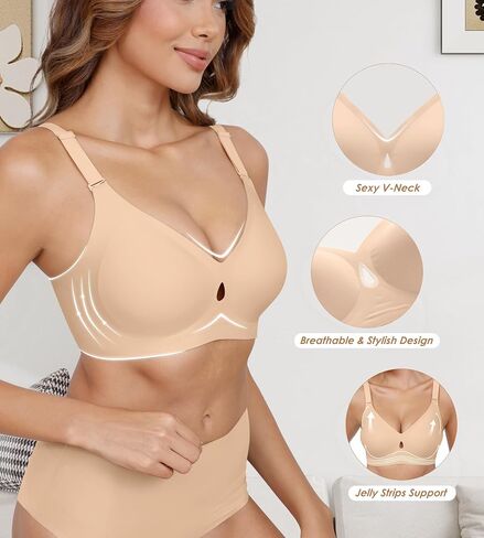 DeAngelmon Bras for Women No Underwire Seamless Bras - اللاسلكي دفع تغطية كاملة in Saudi Arabia