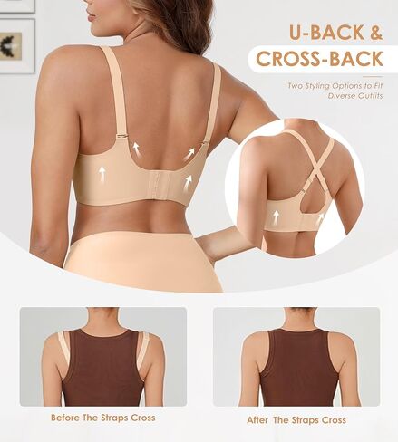 DeAngelmon Bras for Women No Underwire Seamless Bras - اللاسلكي دفع تغطية كاملة in Saudi Arabia