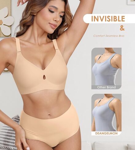 DeAngelmon Bras for Women No Underwire Seamless Bras - اللاسلكي دفع تغطية كاملة in Saudi Arabia