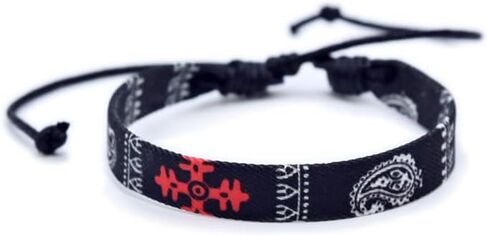 DATOA Keffiyeh Bracelet Handmade Adjustable Woven Fabric Bracelets Ethnic Style Wrist Wrap Bracelet Protection and Lucky String Bracelet in Kuwait