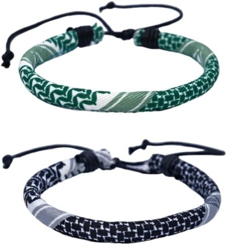 DATOA Keffiyeh Bracelet Handmade Adjustable Woven Fabric Bracelets Ethnic Style Wrist Wrap Bracelet Protection and Lucky String Bracelet in Kuwait