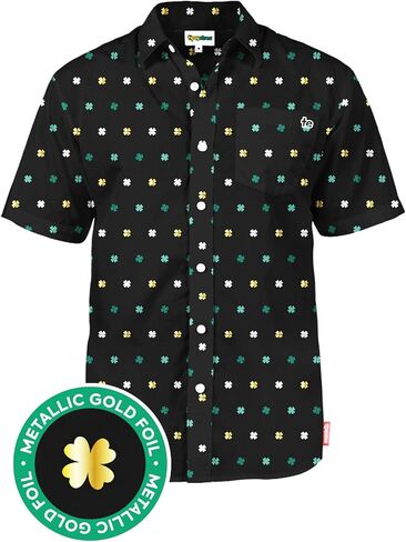 Tipsy Elves Button Down Shirts for Men - Valentine’s Day, Mardi Gras and St Patrick’s Day Men’s Button Ups in Saudi Arabia