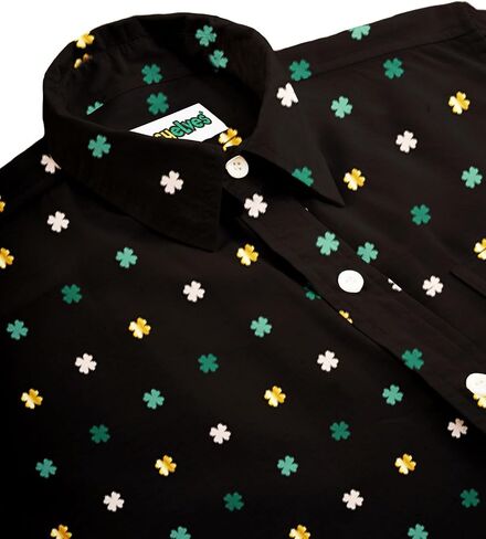 Tipsy Elves Button Down Shirts for Men - Valentine’s Day, Mardi Gras and St Patrick’s Day Men’s Button Ups in Saudi Arabia