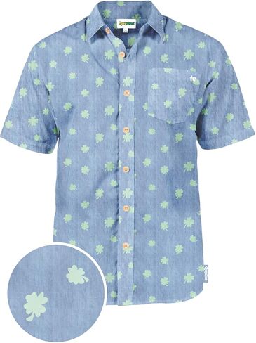 Tipsy Elves Button Down Shirts for Men - Valentine’s Day, Mardi Gras and St Patrick’s Day Men’s Button Ups in Kuwait