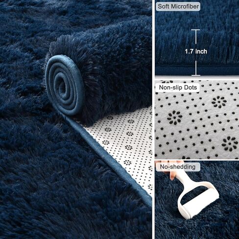 Soft Area Rugs for Living Room Bedroom, 4x6 Feet Beige Shag Rug Carpet, Plush Fluffy Carpet for Kids Girls Room, Nursery Dorm, Home Decor, High Pile, Anti-Slip, Non Shedding in Kuwait