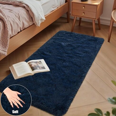 Soft Area Rugs for Living Room Bedroom, 4x6 Feet Beige Shag Rug Carpet, Plush Fluffy Carpet for Kids Girls Room, Nursery Dorm, Home Decor, High Pile, Anti-Slip, Non Shedding in Kuwait