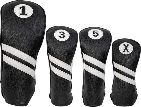 ProActive Sports | Vintage Golf Club Head Covers | for Drivers, Fairway Woods, and Hybrids | Classy Headcovers That Fit Most Clubs | Classic Leather Look | 3-Wood Headcover | Black in Saudi Arabia