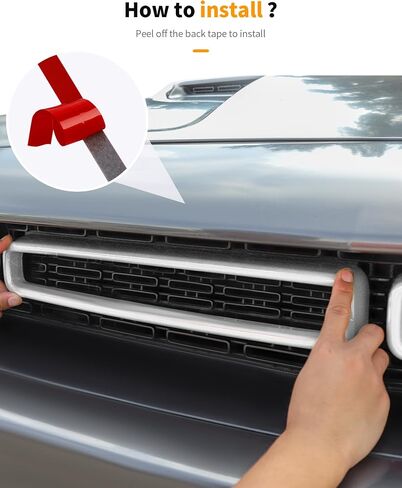 Hoolcar Front Grille Grille Grille Cover Cover Cover Cover Trim متوافق مع Dodge Challenger 2015-2024 ، والملحقات الخارجية ، والأسود ، 2pcs in Kuwait