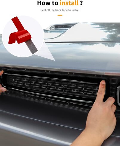 Hoolcar Front Grille Radiator Grille Insert Cover Grillwork Trim Compatible with Dodge Challenger 2015-2024, Exterior Accessories, Black, 2pcs in Kuwait