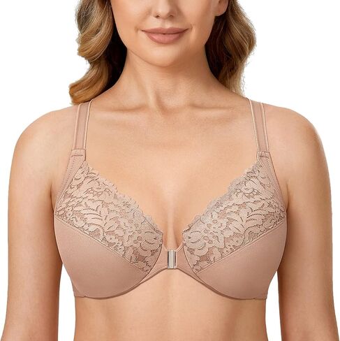 الإغلاق الأمامي للسيدات Delimira بالإضافة إلى حجم التغطية الكاملة الدانتيل underwire brabrack in Kuwait