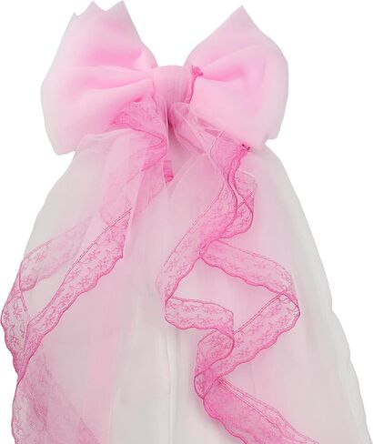 2 Pcs Bow Curtain Tiebacks Lace Bowknot Curtain Holdbacks Curtain Tie Straps for Home Office Decorative(Pink) in Kuwait