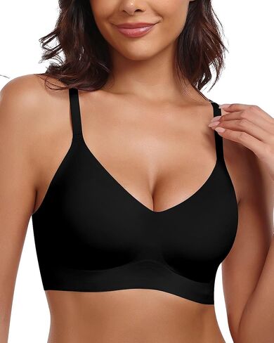 HORISUN Womens Wireless Seamless Pullover Bra with Soft Support Vest No Underwire Criss Cross Back T Shirt Bra in Kuwait
