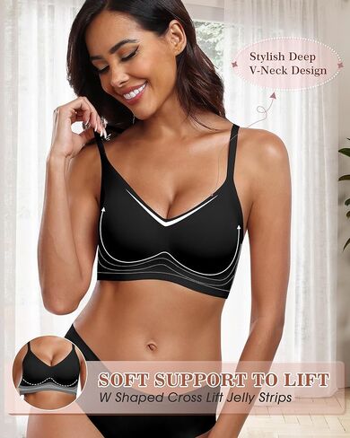 HORISUN Womens Wireless Seamless Pullover Bra with Soft Support Vest No Underwire Criss Cross Back T Shirt Bra in Kuwait