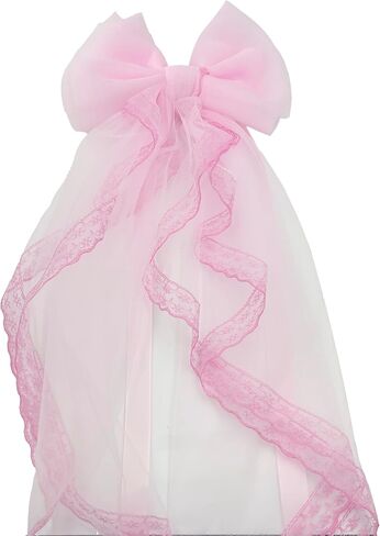 2 Pcs Bow Curtain Tiebacks Lace Bowknot Curtain Holdbacks Curtain Tie Straps for Home Office Decorative(Pink) in Kuwait