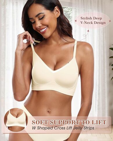HORISUN Womens Wireless Seamless Pullover Bra with Soft Support Vest No Underwire Criss Cross Back T Shirt Bra in Saudi Arabia