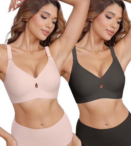 DEANGELMON Bras for Women No Underwire Seamless Bras - Wireless Push Up Full Coverage Bralettes Comfortable Everyday Bra in Saudi Arabia