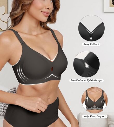 DEANGELMON Bras for Women No Underwire Seamless Bras - Wireless Push Up Full Coverage Bralettes Comfortable Everyday Bra in Saudi Arabia