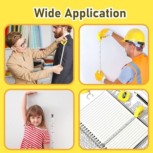 12 Pieces Tape Measure Keychains, 1.5 Inch Functional Mini Tape Measures with Stable Slide Lock Construction Party Favors Tape Measure for Birthday Party Favors Gift Bag Fillers Prize 1 m/ 3 ft in Kuwait