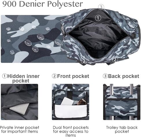 Travel Duffel Bags 40L,Gym Bag, Travel Bag, Duffle Bag for Men, Foldable Overnight Weekender Bags for Women & Men with Adjustable Shoulder Strap in Saudi Arabia
