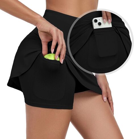 DAYOUNG Women's Tennis Skirt High Waisted Golf Skorts for Women with Shorts Pockets Athletic Casual Summer Skirts in Kuwait