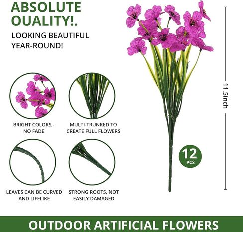 Multicolor Daisy12 Bundles Outdoor Artificial Flowers with 6pcs Buttefly UV Resistant Artificial Flowers for Garden, Planters, and Outdoor Décor No Fade Fake Flowers in Saudi Arabia