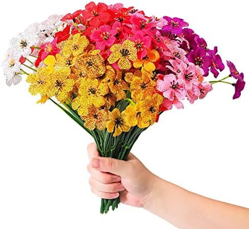 Multicolor Daisy12 Bundles Outdoor Artificial Flowers with 6pcs Buttefly UV Resistant Artificial Flowers for Garden, Planters, and Outdoor Décor No Fade Fake Flowers in Saudi Arabia